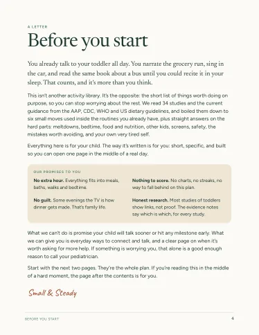 Sample page: A letter before you start