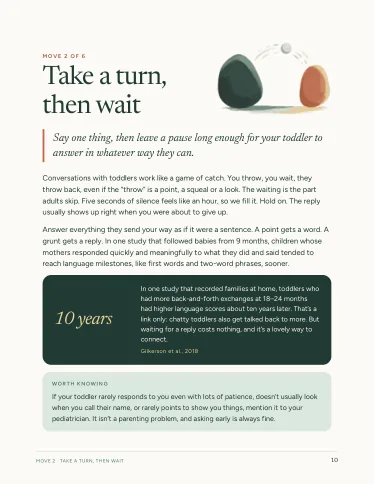Sample page: Move 2: Take a turn, then wait